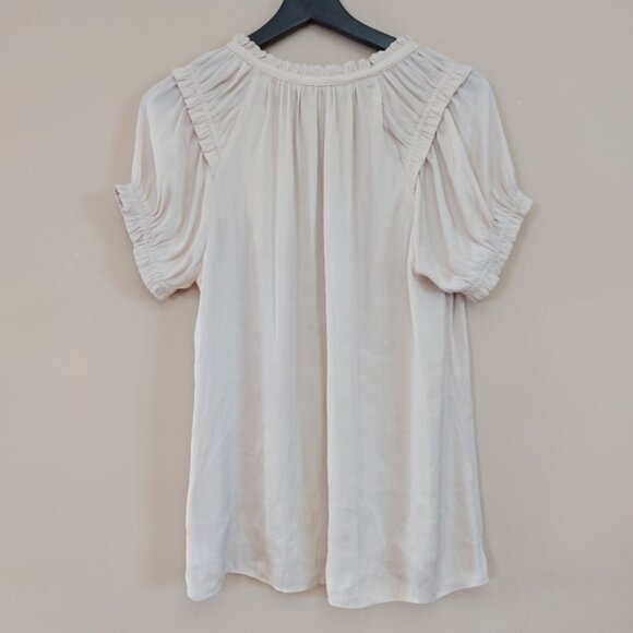 Naked Zebra blouse with tie front closure and ruffle detail on the neck sleeve - Picture 6 of 6